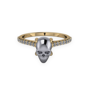 , Skull, Solitaire, Hematite, cathedral