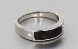 Black Onyx and Diamond Signet Ring - Portfolio