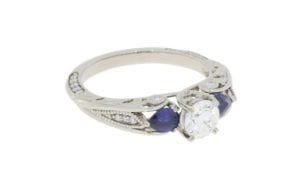 Unique Organic Sculpted Diamond and Sapphire Engagement Ring - Portfolio