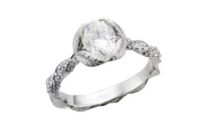 Organic Pear Stone Twist Engagement Ring - Portfolio