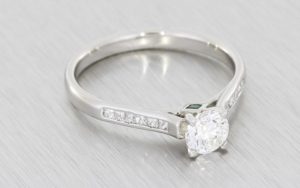 Platinum Engagement Ring with Channel Set Shoulders - Portfolio