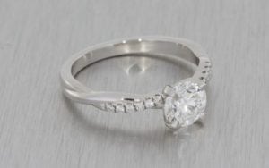 Contemporary Single Stone Diamond Ring With Plated Diamond Shoulders - Portfolio