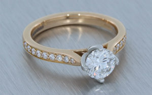 Rose and white gold Diamond Ring