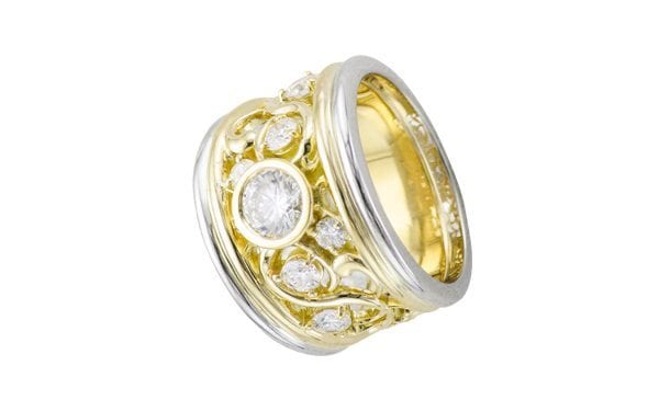 Gold Vintage Diamond Filigree Band Ring – Portfolio