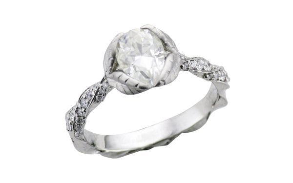 Organic Pear Stone Twist Engagement Ring – Portfolio