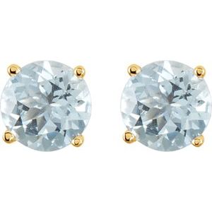 Round 4-Prong Lightweight Stud Earrings - Image 2