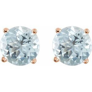 Round 4-Prong Lightweight Stud Earrings - Image 2