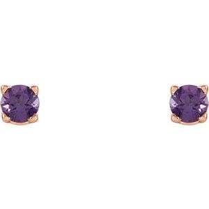 Round 4-Prong Lightweight Stud Earrings - Image 2