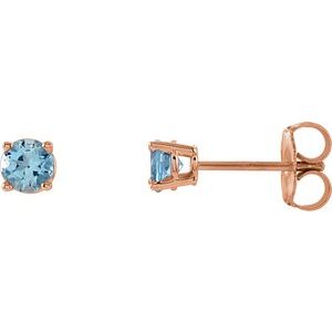 Round 4-Prong Lightweight Stud Earrings