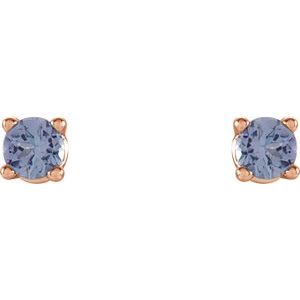 Round 4-Prong Lightweight Stud Earrings - Image 2