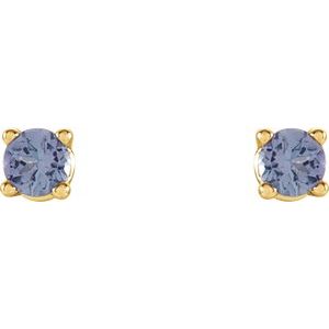 Round 4-Prong Lightweight Stud Earrings - Image 2