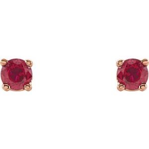 Round 4-Prong Lightweight Stud Earrings - Image 2