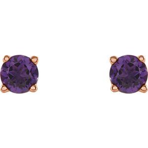 Round 4-Prong Lightweight Stud Earrings - Image 2