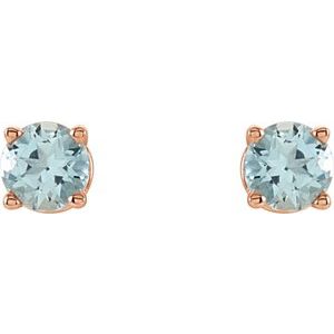 Round 4-Prong Lightweight Stud Earrings - Image 2