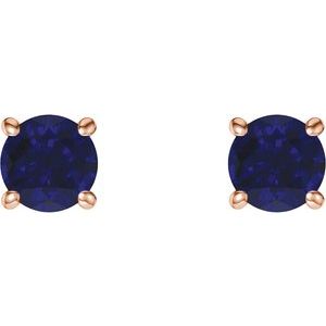 Round 4-Prong Lightweight Stud Earrings - Image 2