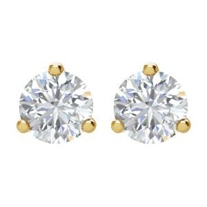 Round 3-Prong Cocktail-Style Stud Earrings - Image 2