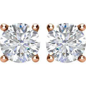 Round 4-Prong Lightweight Stud Earrings - Image 2