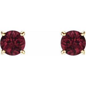 Round 4-Prong Lightweight Stud Earrings - Image 2