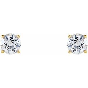 Round 4-Prong Lightweight Stud Earrings - Image 2
