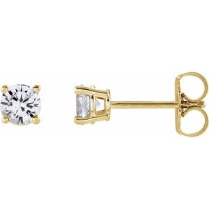 Round 4-Prong Lightweight Stud Earrings