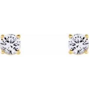 Round 4-Prong Lightweight Stud Earrings - Image 2