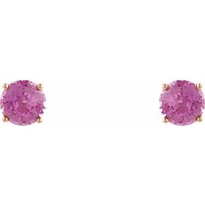 Round 4-Prong Lightweight Stud Earrings - Image 2