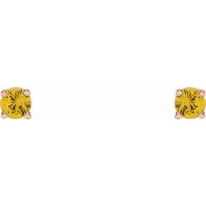 Round 4-Prong Lightweight Stud Earrings - Image 2