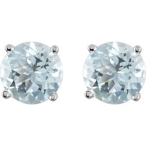 Round 4-Prong Lightweight Stud Earrings - Image 2