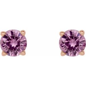 Round 4-Prong Lightweight Stud Earrings - Image 2