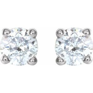 Round 4-Prong Lightweight Stud Earrings - Image 2