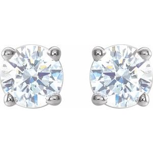 Round 4-Prong Lightweight Stud Earrings - Image 2