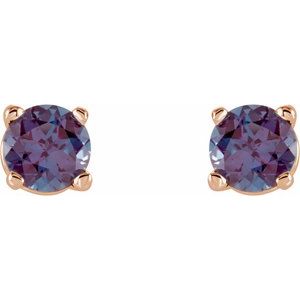 Round 4-Prong Lightweight Stud Earrings - Image 2