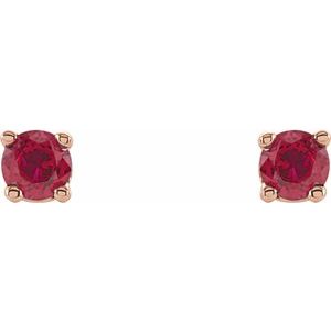 Round 4-Prong Lightweight Stud Earrings - Image 2
