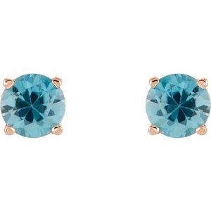 Round 4-Prong Lightweight Stud Earrings - Image 2