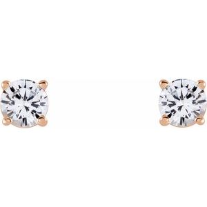 Round 4-Prong Lightweight Stud Earrings - Image 2