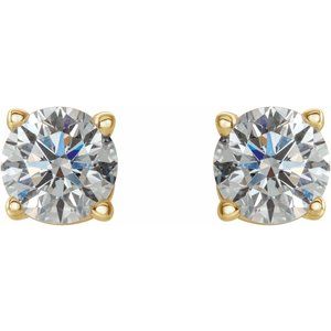 Round 4-Prong Lightweight Stud Earrings - Image 2