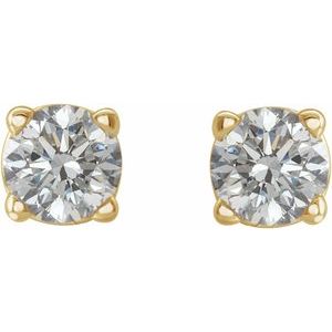 Round 4-Prong Lightweight Stud Earrings - Image 2