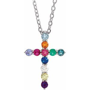 Accented Cross Necklace or Pendant