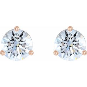 Round 3-Prong Cocktail-Style Stud Earrings - Image 2