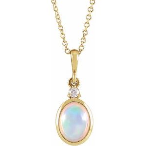 Cabochon Bezel-Set Necklace or Pendant