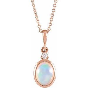 Cabochon Bezel-Set Necklace or Pendant