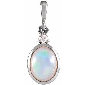 Cabochon Bezel-Set Necklace or Pendant