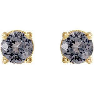 Round 4-Prong Lightweight Stud Earrings - Image 2