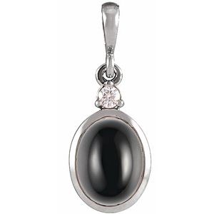 Cabochon Bezel-Set Necklace or Pendant