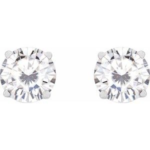 Round 4-Prong Lightweight Stud Earrings - Image 2