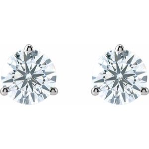 Round 3-Prong Cocktail-Style Stud Earrings - Image 2