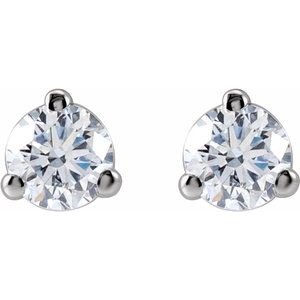 Round 3-Prong Cocktail-Style Stud Earrings - Image 2