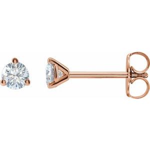 Round 3-Prong Cocktail-Style Stud Earrings