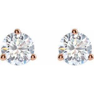 Round 3-Prong Cocktail-Style Stud Earrings - Image 2
