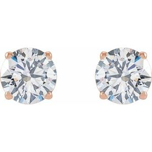 Round 4-Prong Lightweight Stud Earrings - Image 2